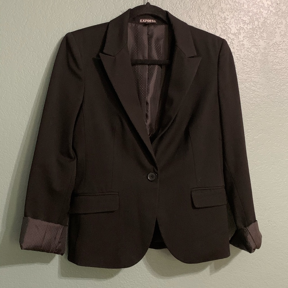 Express Notch Collar One Button Blazer